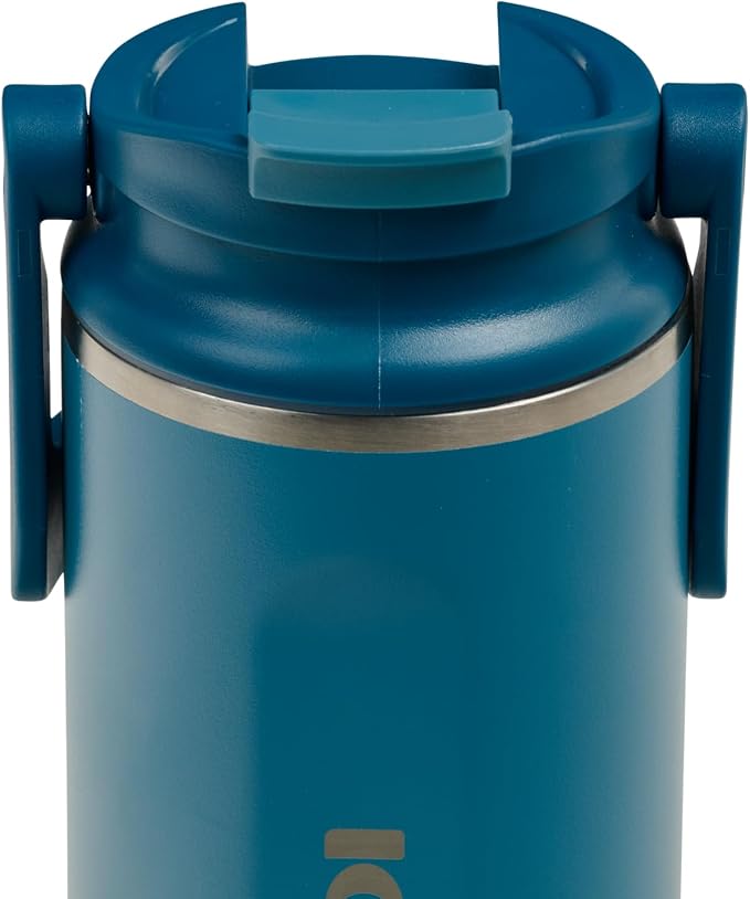 Igloo, 16 oz FlipNSip Tumbler, Reusable Travel Mug, Stainless Steel Insulated Hydration Cup for Hot & Cold Beverages, Blue