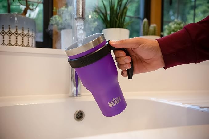 Beast 30 oz Tumbler Stainless Steel Vacuum Insulated Coffee Ice Cup Double Wall Travel Flask (Purple)