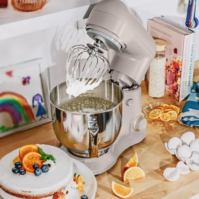 Wonderful Kitchen Stand Mixer 5.3 Qt Bowl, 12 Speeds Tilt-Head, Dough Hook Flat Beater Whisk for Baking Tasks Metal Build for Baking (Porcini Taupe)