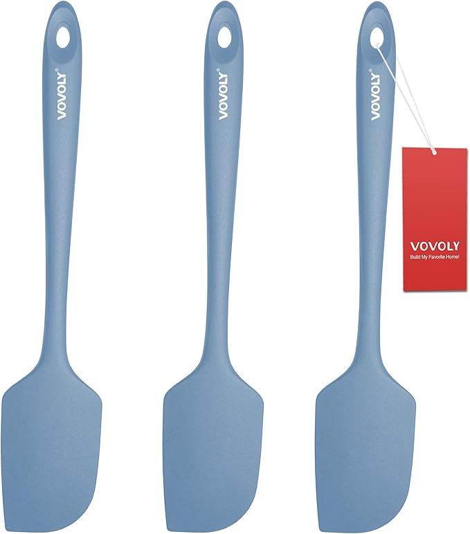 3 Pack Large Silicone Spatula for Kitchen,600°F Heat resistant Rubber Spatulas for Baking,Cooking, Scraping,and Mixing,Non Stick Kitchen Utensils, BPA Free, 11.2 IN, Starry Blue