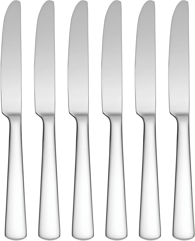 Oneida Aptitude Everyday Flatware Dinner Knives, Set of 6 , 18/0 Stainless Steel, Silverware Set, Dishwasher Safe