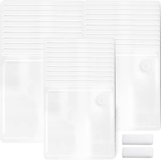 Higfra Sous Vide Bags 30 Pcs & 2 Seal Clips, Upgraded Valve Reusable BPA Free Vacuum Sealer Bags Vacuum Food Storage Bags for Cooking, Food Storage, Microwave Heating