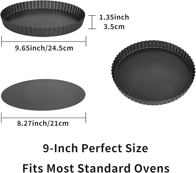 LISI 9 Inch Round Cake Pan Set, Carbon Steel Nonstick Baking Pans, Dishwasher Safe (Removable 9'' Cake Pan Set (2 Pack))