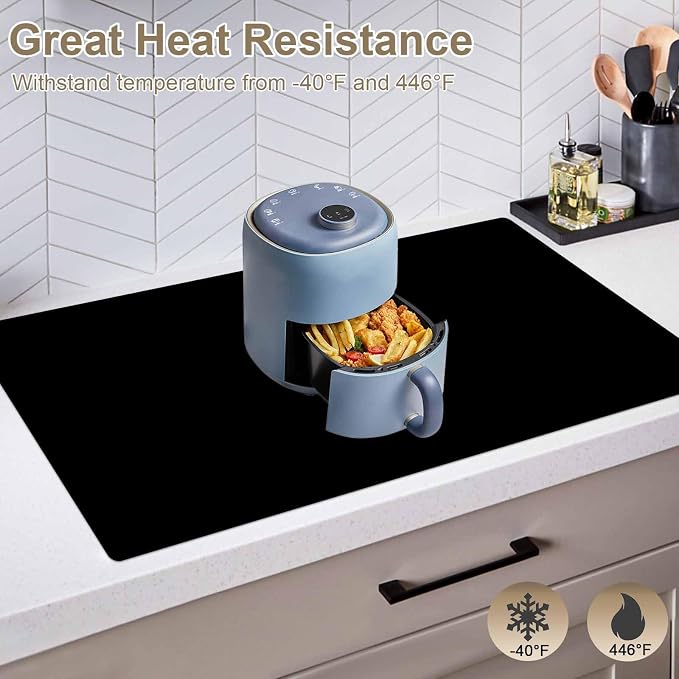 49.2"x15.7"(125cmx40cm) Large Silicone Mats for Kitchen Counter, Non-Slip Placemats, Heat Resistant Countertop Protector, Waterproof Craft Mat, Semitransparent