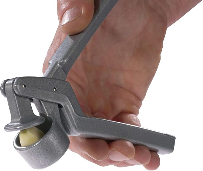 Westmark Garlic Press “Novapress” – German Heavy-Duty Garlic Crusher & Mincer, Rust Proof Mincer Tool, Easy Squeeze Ergonomic Hand Press, Ginger Presser with Durable Aluminium Metal Construction
