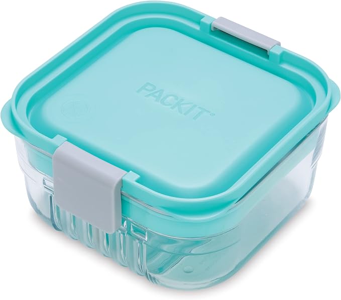 PackIt Mod Snack Bento Food Storage Container, Mint Green (Pack of 2)