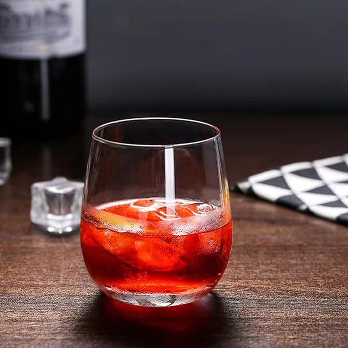 12 oz Wine Glasses,Stemless Wine Glasses Set of 24 | Wine Glass Tumbler for Red or White Wine,High-end Banquet,Party,Bar,Wedding,Gift
