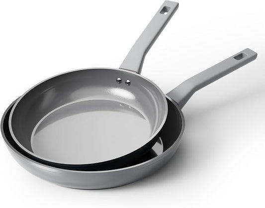 Sanho 10'' 12'' NonStick Frying Pan, Diamond-Titanium Ceramic Frying Pans Skillet, Non Stick Egg Pans with Stay Cool Handle for Induction, Dishwasher & Oven Safe, PTFE & PFOA Free, Non Toxic