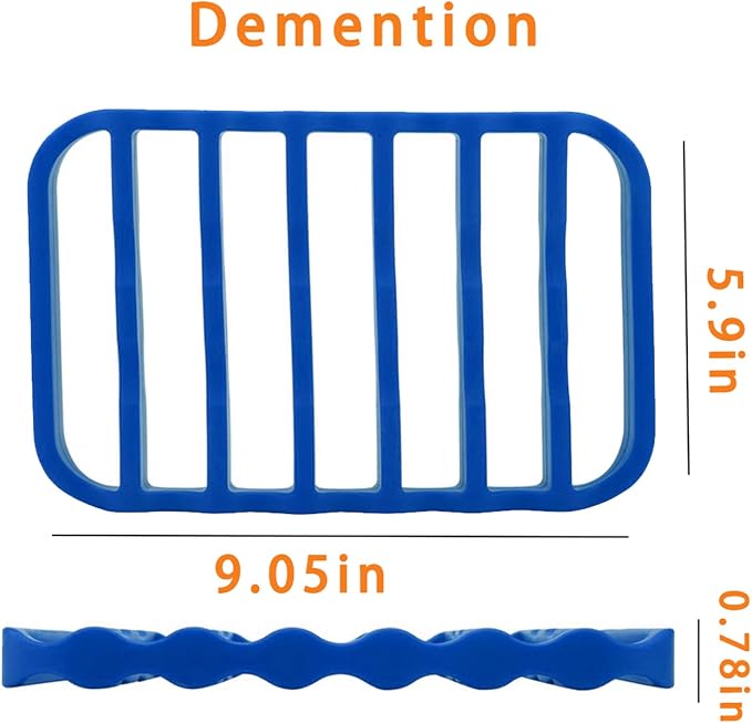 2 Pack Silicone Roasting Racks Non Stick Easy-Clean Cooling Rack for Cooking Baking Steaming (2pack-blue)