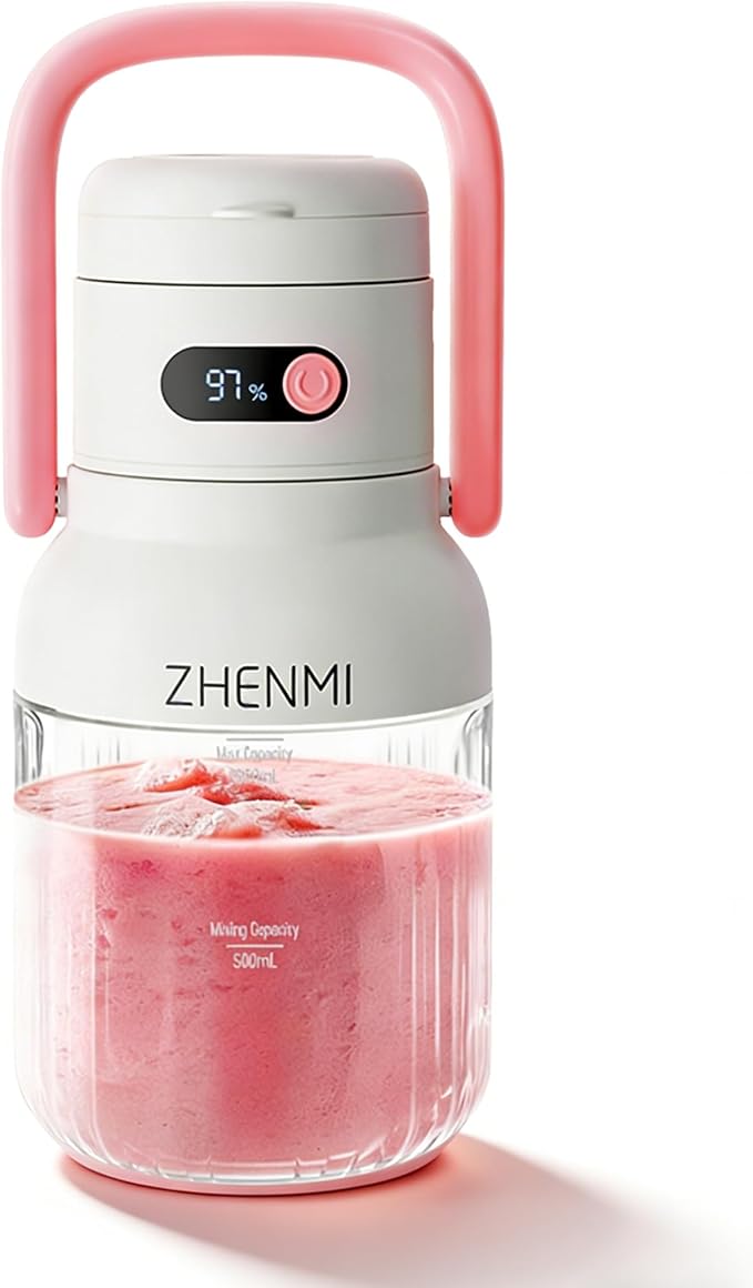 Portable Blender, Personal Blender for Smoothies & Shakes, Cordless, 33oz BPA-Free Vessel, 18000RPM Motor, Leakproof Lid with Sip Spout, USB-C Rechargeable, Easy-to-Clean Parts (Pink)