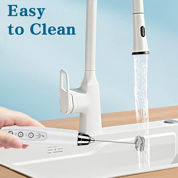 Milk Frother Wand Rechargeable Handheld Whisk Coffee 3 Speed Adjustable | Electric Whisk Drink Mixer with Stainless 3 Whisks Hand Frother , Foam Maker for Latte Cappuccino Matcha Egg Silver