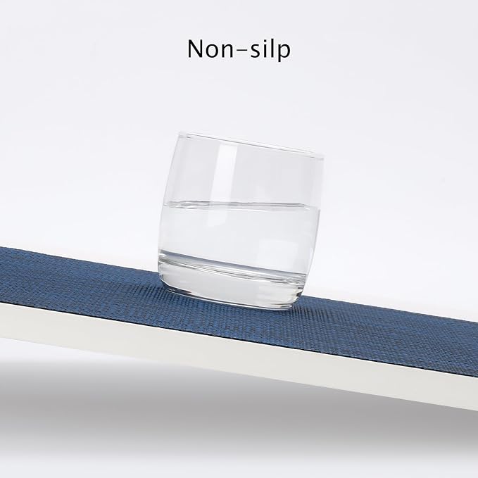 Myir JUN Placemats Set of 6 Kitchen and Dining Table Placemats | Vinyl Placemats Place Mats Indoor/Outdoor Set of 6 Washable Table Mats Non-Slip Place mats for Dining Table, Dark Blue