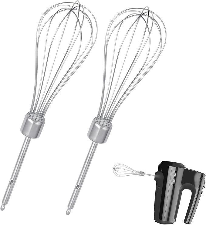 2 Pack Hand Mixer Turbo Beaters Compatible with BLACK and DECKER Electric Hand Held Mixer, Stainless Steel Replacement Parts, Beaters Electric Mixer Parts Accessories