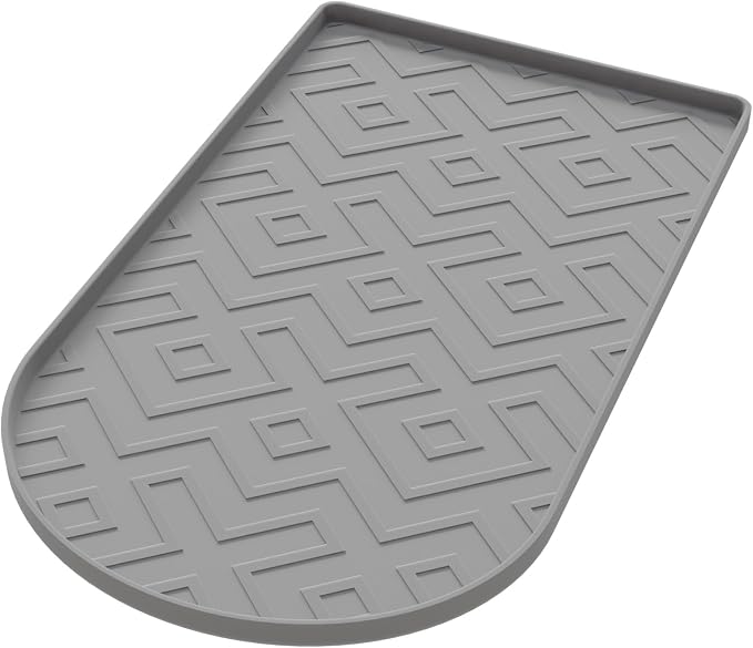 Silicone Coffee Mat,15.8"x 11.8"in Bar Mat for Countertop,Heat-Resistant,Non-Slip,Leak-Proof,Fit for Coffee Maker/Espresso Machine-Grey