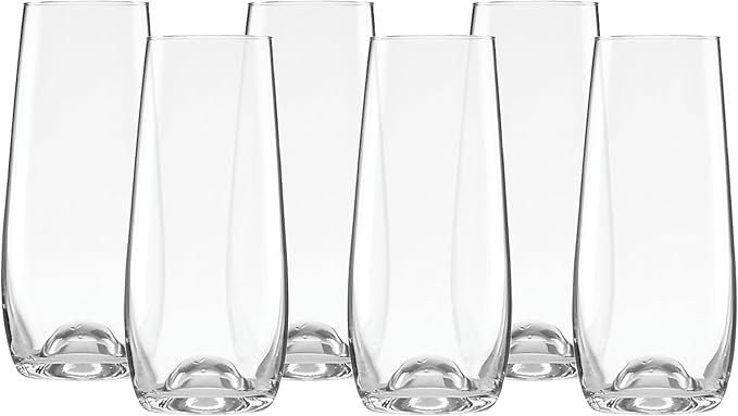 Lenox Tuscany Classics Stemless Champagne Flutes, Set of 6 | handcrafted glass, mouth-blown | 5.5 inch height, 9oz capacity | dishwasher safe, gift for women, flutes