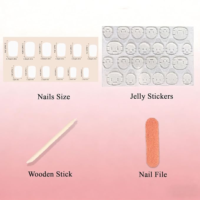 Fall Press on Nails Medium Square Fake Nails with Flower Full Cover Designs Nails Press ons Brown Glue on Nails Glossy Stick on Nails for Women 24 Pcs