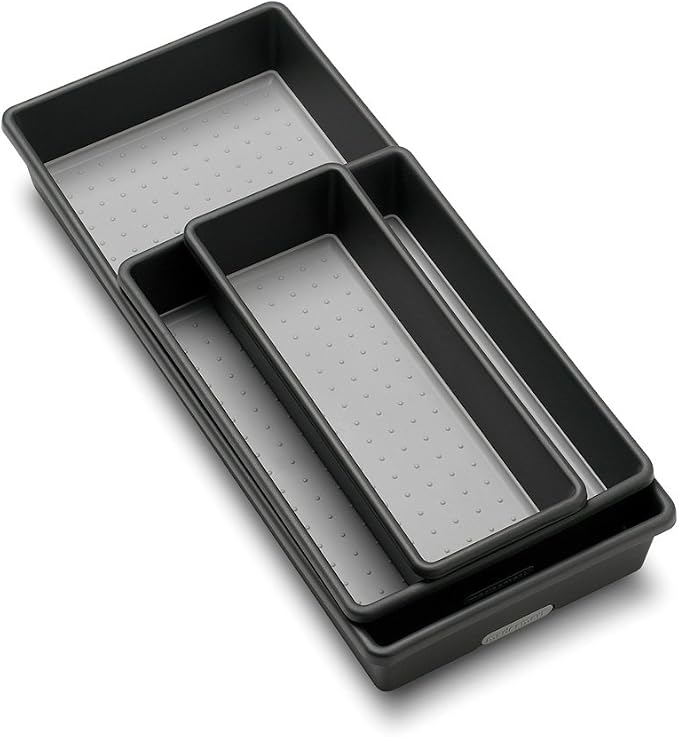 madesmart Storage Bins | Multi-Purpose | Granite | Nonslip Bottom | Set of 3, Pack of 6