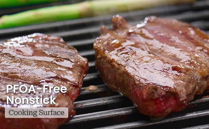 Indoor Grills Electric Smokeless, 1600W BBQ Grill with Water-Filled Drip Tray, 15-Inch Nonstick Grate for Steaks & Korean BBQ, Rapid Heating for Searing