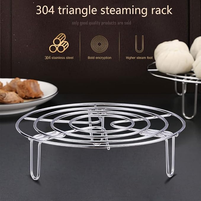 Steam Rack, Heavy Duty Steaming Rack Stand, Stainless Steel Round Steamer Cooling Rack Trivet, Pot Steamer Insert Food Stand, Steaming Cookware Accessories(SIZE:19.5cm/7.68in)