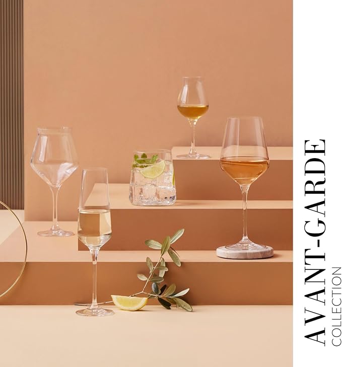 KROSNO Cognac Glasses Set of 4, 3.7 oz, Avant-Garde Collection | Drinking Tumblers, Lead-Free Crystal for Bourbon, Scotch, Cocktails ,Whiskey, Rum, Gift Set, Dishwasher Safe