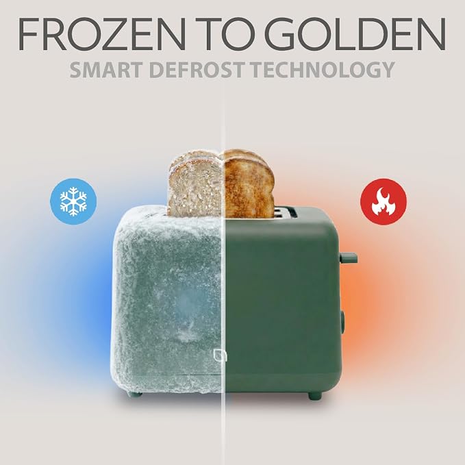 WILLOW Eco Series 2-Slice Toaster, Extra-Wide Slots for Bagels & Artisan Bread, 6 Shade Browning Settings, High-Lift Toast Boost, Removable Crumb Tray, Cancel/Defrost Buttons, Toaster 2 Slice