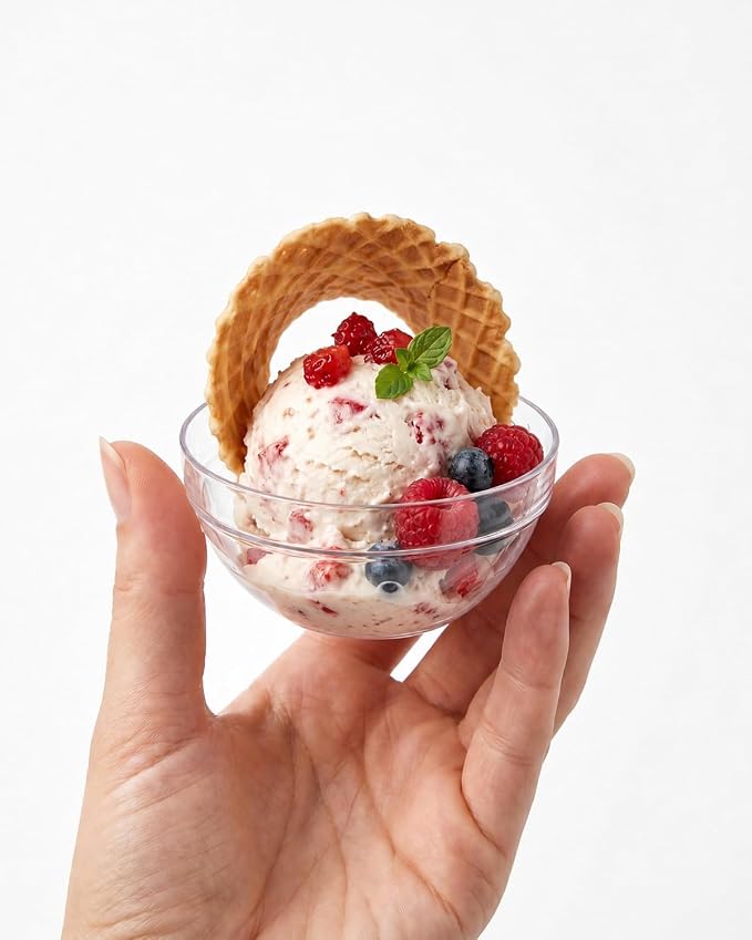 bUCLA 50 Pack Plastic Prep Bowl Sets, 6oz Clear Small Pinch Bowls | Small Bowls for Salt, Spices, Chopped Ingredients, Dipping Sauces, Ice Cream Toppings, Pudding