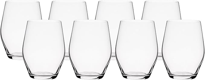 Anchor Hocking Stemless Wine Glasses, Sondria 16 Ounce Wine Glasses, Set of 8