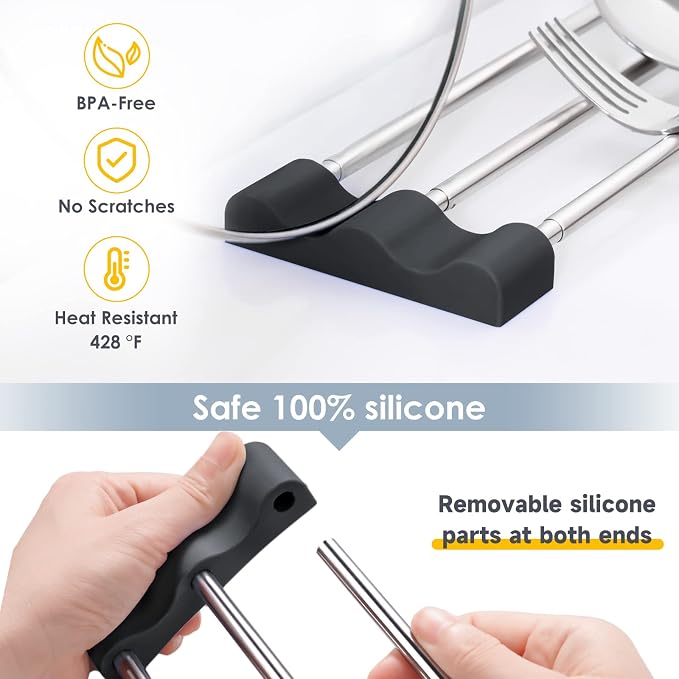 Tomorotec Adjustable Over-The-Sink Kitchen Rack, BPA-Free, Black | Holds 16.5 Lbs; For Dishcloths, Sponges, and Brushes - Heat-Resistant Stainless Steel with Slim, Expandable Design