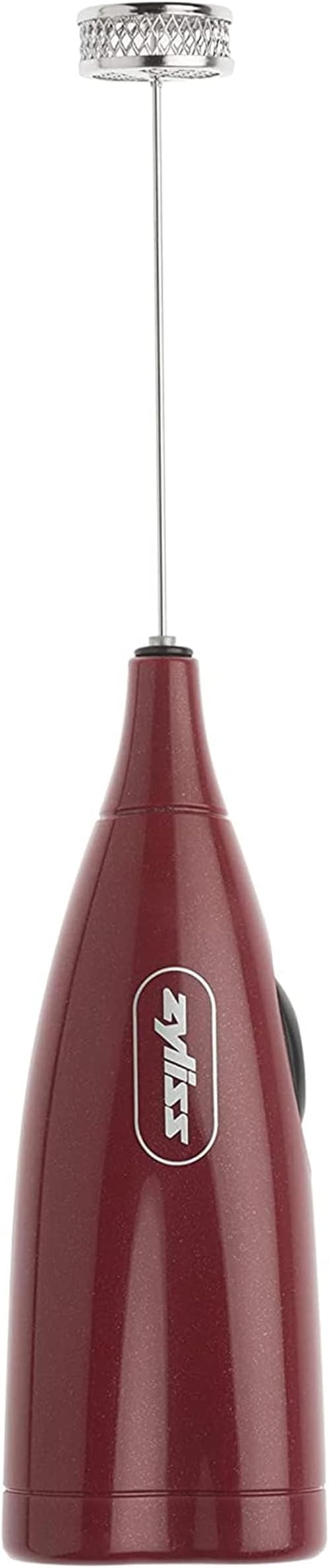 Zyliss Handheld Electric Milk Frother Wand - Versatile Drink Mixer - Frother for Coffee, Cappuccinos, Lattes or Shakes for Perfect Foam, Hot or Cold - Red