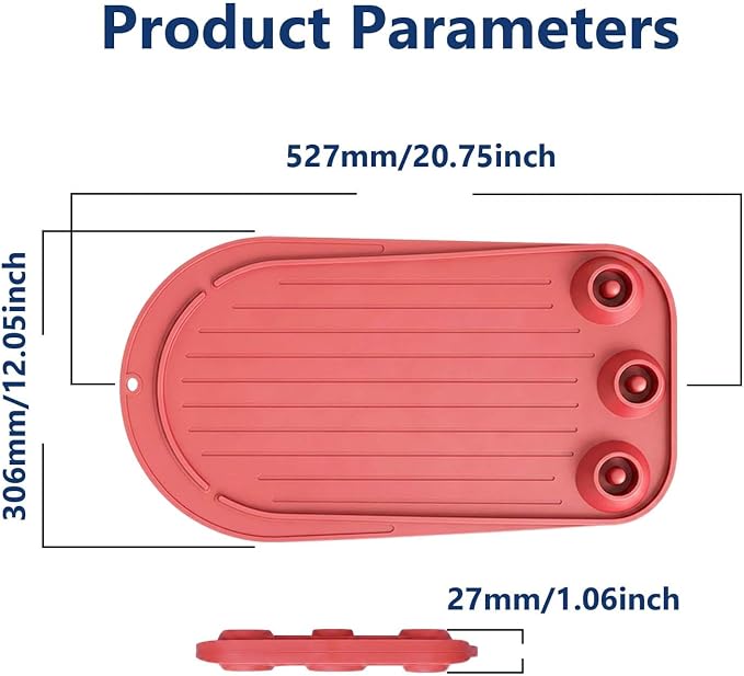 Upgraded Mixer Slider Mat for KitchenAid 4.5-5 Qt Tilt-Head Stand Mixer | Silicone Countertop Mover with 3 Attachment Storage Slots, Non-Slip Mixer Pad Organizer for Dough Hook Whisk Flat Beater, Red