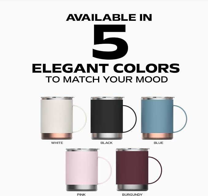 asobu Ultimate Ceramic Travel Mug, 12oz Insulated Stainless Steel Coffee Cup with Handle & Splash-Resistant Lid, Ceramic Lined for Pure Taste, BPA-Free, Double-Wall Vacuum for Hot Drinks