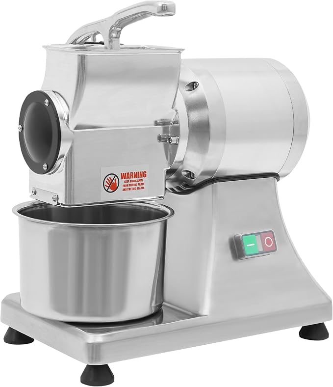 Electric Cheese Grater, 550W Stainless Steel Cheese Grinding Machine | Commercial Cheese Grinder Grating Machine, 88 lbs/h Output, Cheese Butter Bread Bran Shredder