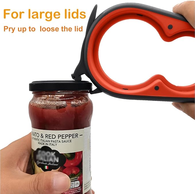 Jar Opener for Weak Hands, 5 in 1 Bottle Opener for Seniors with arthritis | Multifunctional Adjustable Lid Opener with Non-Slip Rubber Gripper Pad – Effortlessly Opens Jars, Bottles & Pop-Top Cans