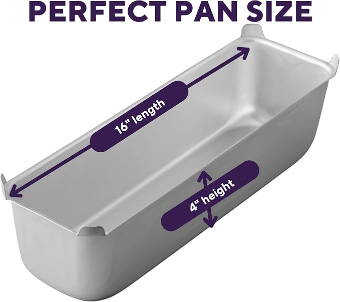 Wilton Aluminum Loaf Pan, Made Without PFAS, 16 x 4 in. | Natural Anodized Aluminum Bakeware, Even Heating & Rust-Resistant for Professional Results, Perfect for Oversized Loaves