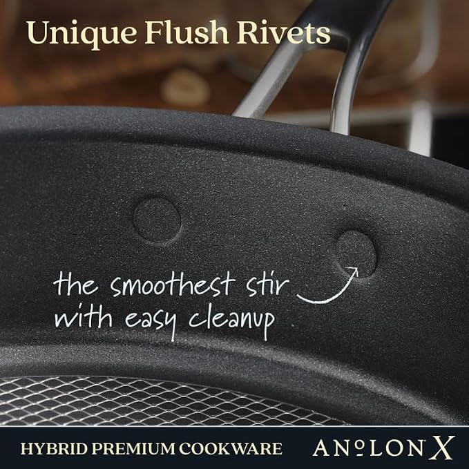 Anolon X Hybrid Nonstick Induction Saute Pan With Lid, 3.5 Quart - Charcoal Gray