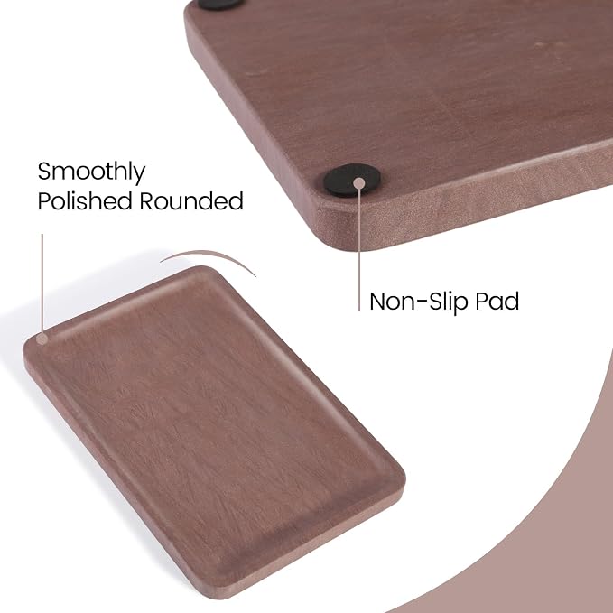 Karibiber Marble Vanity Tray, 11.8in Sandstone Bathroom Kitchen Tray for Countertop, Decorative Dresser Organizer, Perfume Storage, Jewelry Holder, Brown Stone Gift for Man