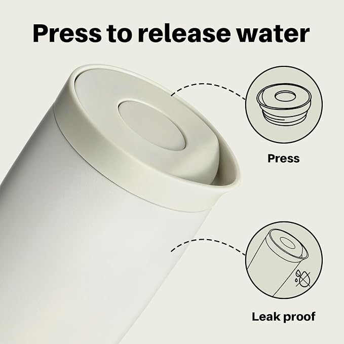 BOTTLE BOTTLE Insulated Coffee Tumbler with Push Button Lid 16oz(Gray) | Leakproof,Stainless Steel Travel Mug,Keeps Drinks Hot & Cold for 6 Hours,for Office & On the Go
