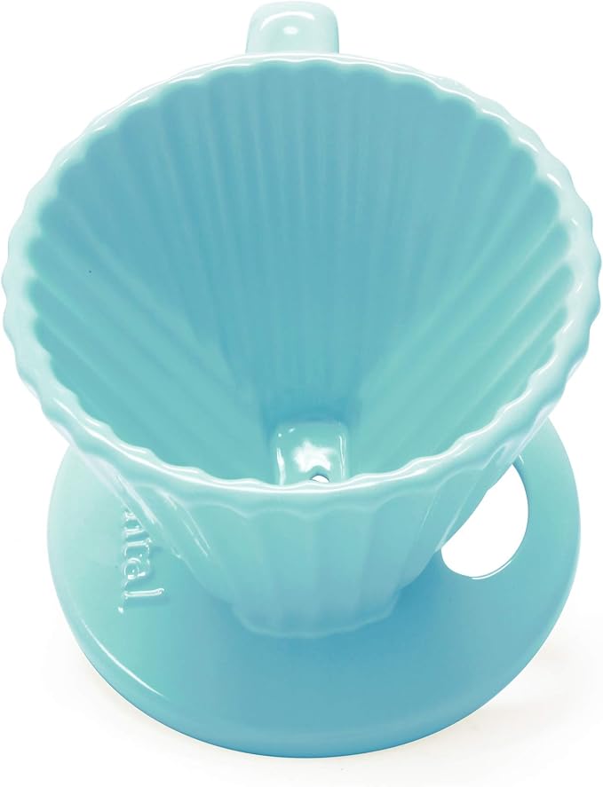 Chantal "Lotus ceramic pour over coffee dripper, 8 ounces (Aqua)