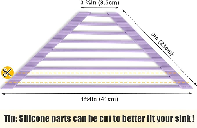 Tomorotec Triangle Roll Up Dish Drying Rack with Silicone Coating, Purple | 304 Stainless Steel with BPA-Free Silicone, Triangle Design Maximizes Sink Corner Space, Fits Compact Kitchens And RVs