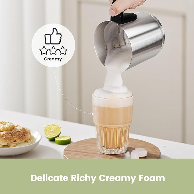 Gevi Milk Frother and Steamer,5 in 1 Professional Milk Steamer | Stainless Steel,Easy to Clean,Automatic Warm and Cold Foam Maker,Hot Chocolate Maker