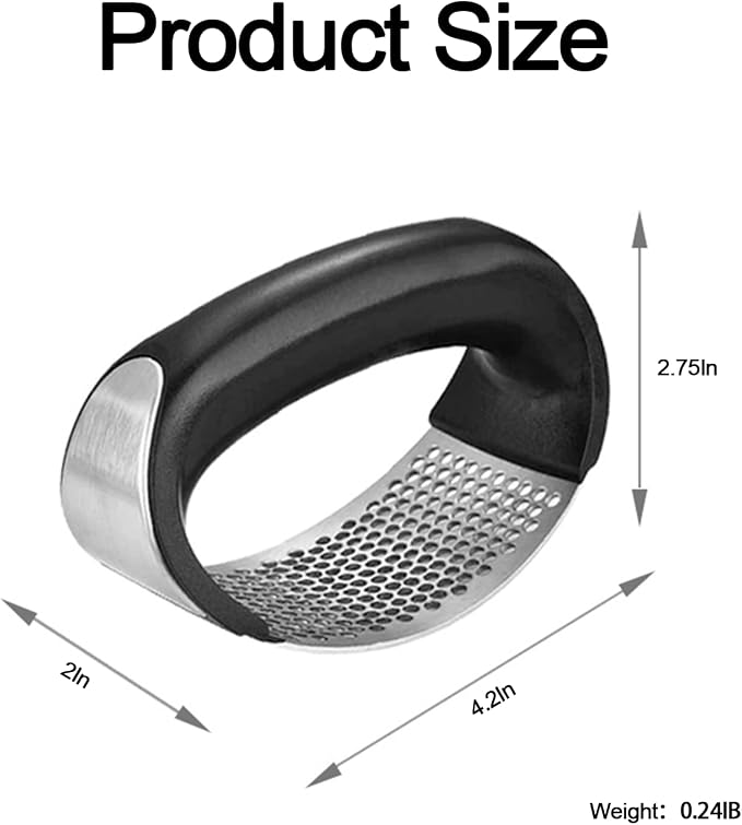 Garlic Crusher Tool Stainless Steel, Rocking Garlic Press for Kitchen | Garlic press stainless steel tool, ergonomic rocker design, crushes and minces garlic cloves, kitchen cooking helper