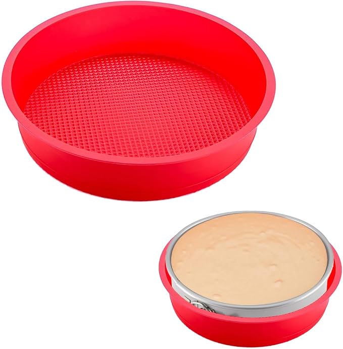 Springform Pan Protector for 9 inch, 9.5 inch Round Springform Pan Silicone Cheesecake Water Bath Sleeve Waterproof Cheesecake Baking Accessories | Leakproof Springform Pan Protector, Cheesecake Baking Accessories