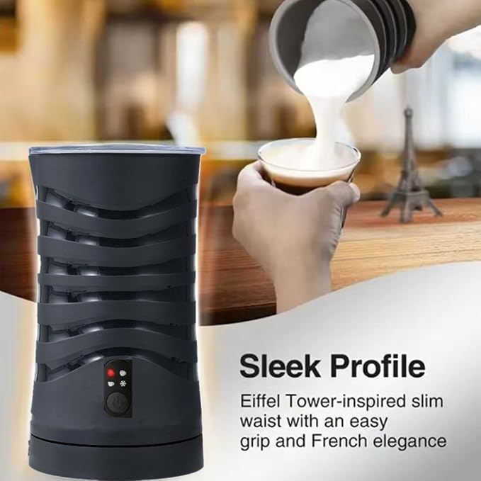 Milk-Frother, 4-in-1 Milk-Steamer-and-Frother, Hot & Cold Foam Milk Warmer with Temperature Control, Auto Shut-Off Frothers for Coffee, Latte, Cappuccino, Macchiato