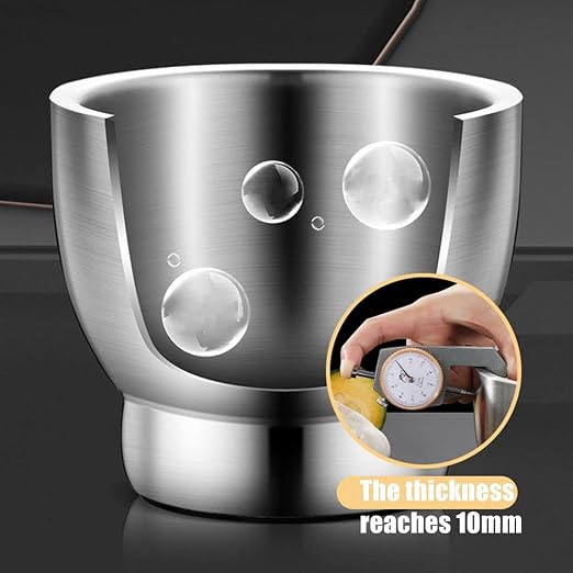 Mortar and Pestle Set 5 Inch Large Capacity Stainless Steel Heavy Polished, Enhanced Performance Spice Grinder with Lid