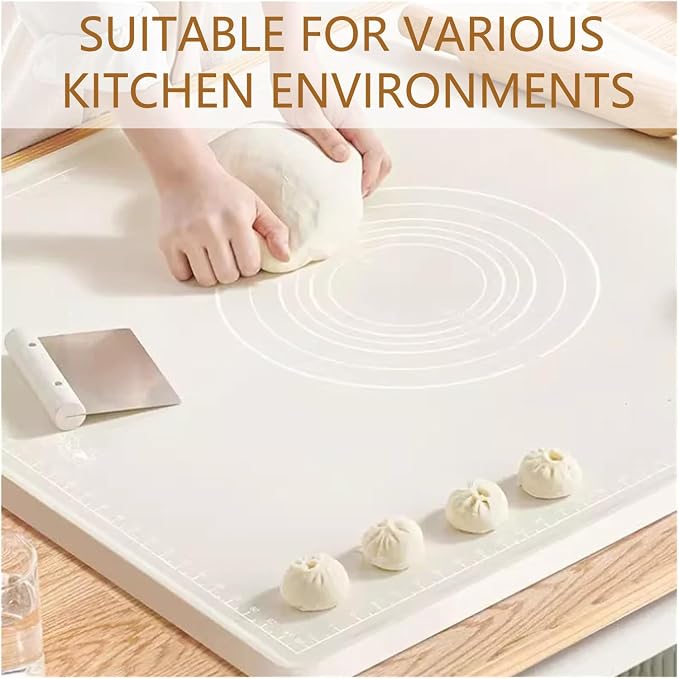 Silicone Baking Mat 28" x 20"Extra Thick Baking Mat with Measurements Non-stick Pastry Mats for Rolling Dough,Bread,Pie,Cookies,Pizza and fondant,Food Grade Kneading mat