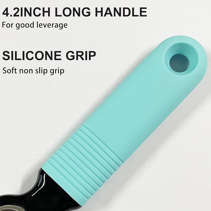 2-in-1 Soda Can Tab & Beer Bottle Opener, Aqua & Pink, 2-Pack | Easy pull tab opener with soft silicone handle protects nails & arthritic hands. Great for bars, picnics, and outdoor events