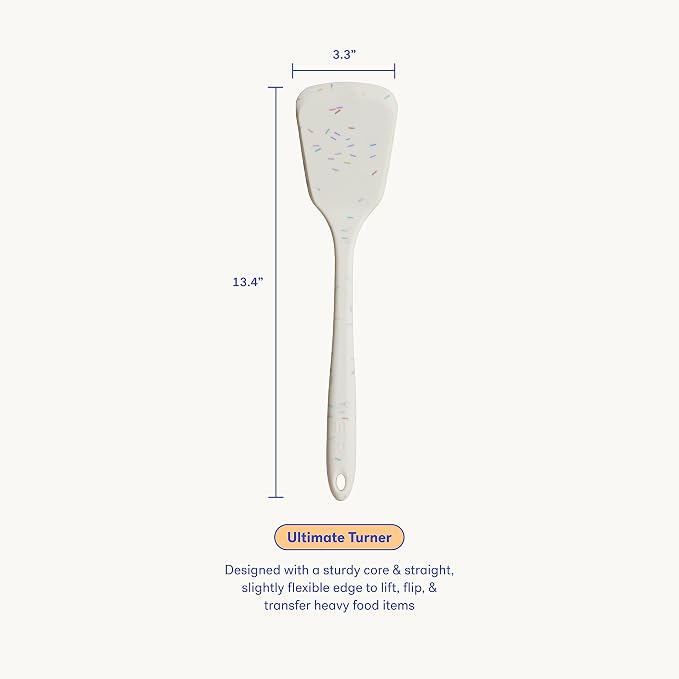 GIR: Get It Right Silicone Kitchen Spatula Turner - Non-Toxic Cooking Utensils for Nonstick Cookware, Cooking and Baking, Ultimate Turner - 13IN - Sprinkles