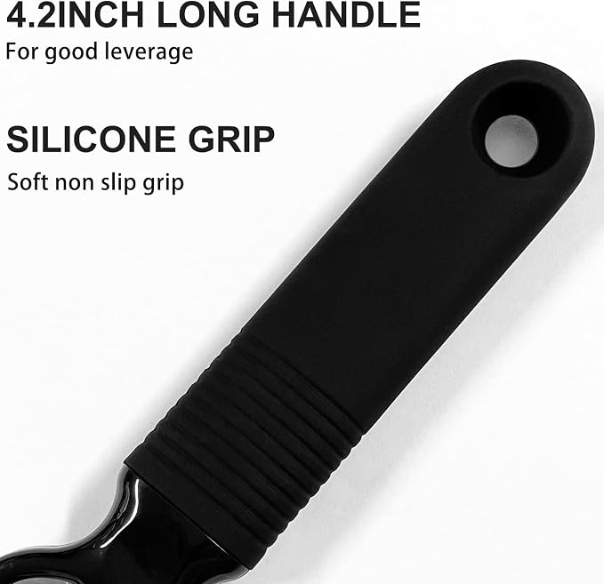 2-in-1 Soda Can Tab & Beer Bottle Opener, Black, 2-Pack | Easy pull tab opener with soft silicone handle protects nails & arthritic hands. Great for bars, picnics, and outdoor events