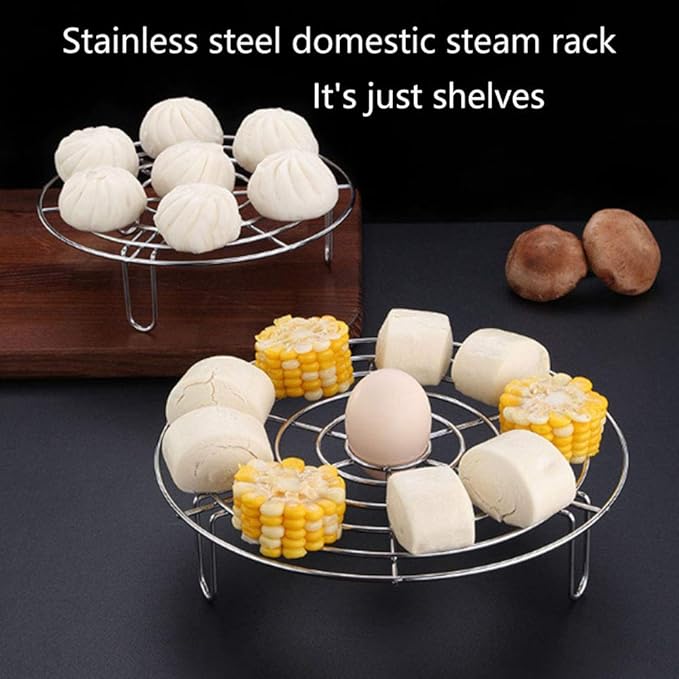 Steam Rack, Heavy Duty Steaming Rack Stand, Stainless Steel Round Steamer Cooling Rack Trivet, Pot Steamer Insert Food Stand, Steaming Cookware Accessories(Size:27.5cm/10.83in)