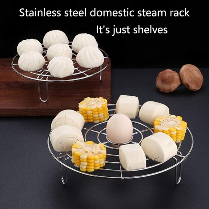 Steam Rack, Heavy Duty Steaming Rack Stand, Stainless Steel Round Steamer Cooling Rack Trivet, Pot Steamer Insert Food Stand, Steaming Cookware Accessories(Size:15.5cm/6.1in)